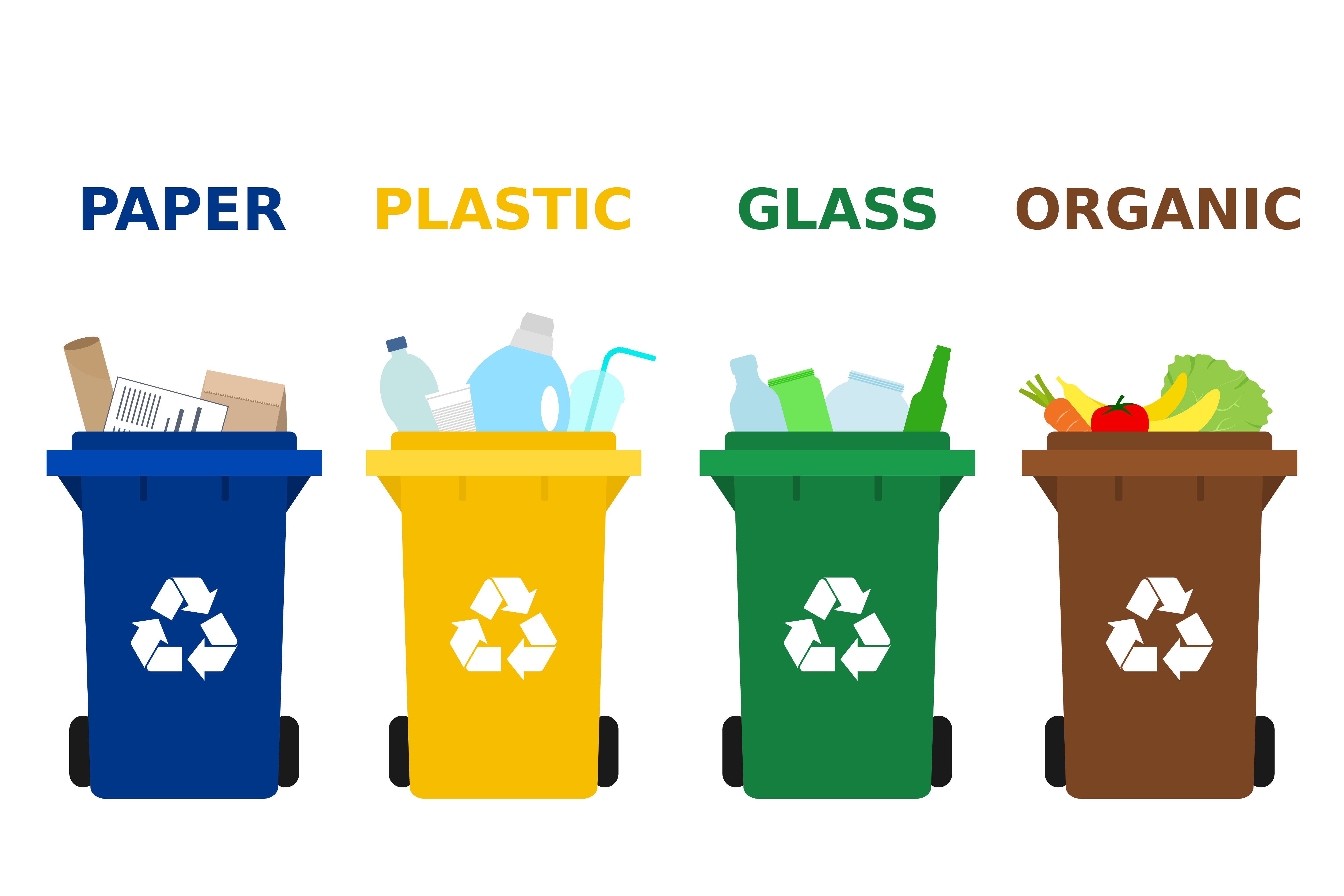 Баки для переработки мусора бумага стекло пластик